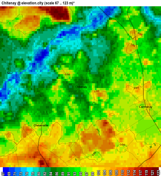 Chitenay elevation map