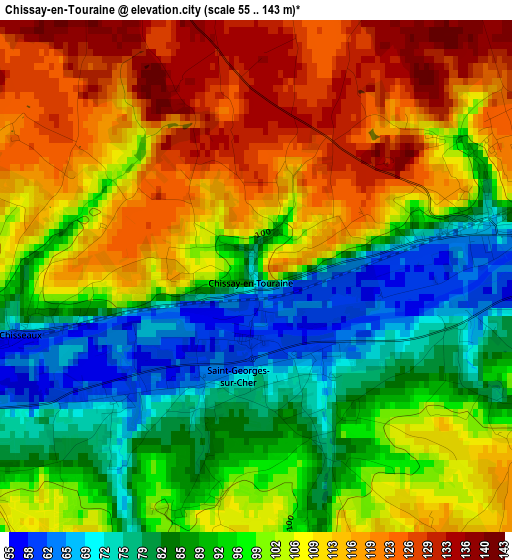 Chissay-en-Touraine elevation map