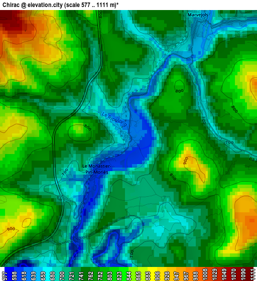 Chirac elevation map