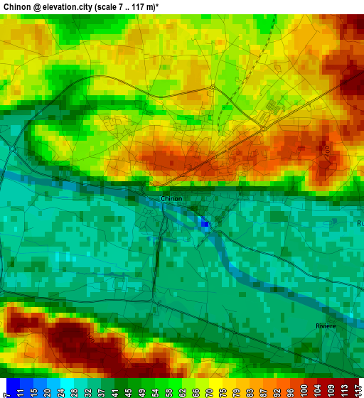 Chinon elevation map