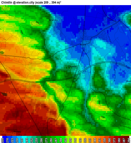 Chimilin elevation map