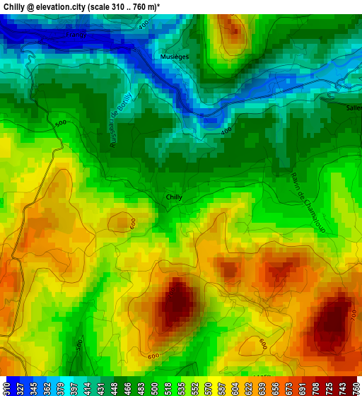 Chilly elevation map