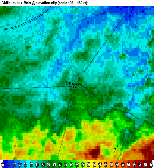 Chilleurs-aux-Bois elevation map