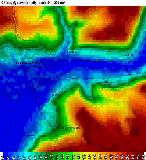 Chierry elevation map