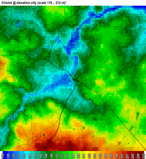 Chiché elevation map