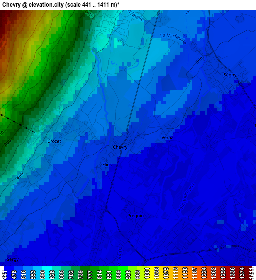 Chevry elevation map