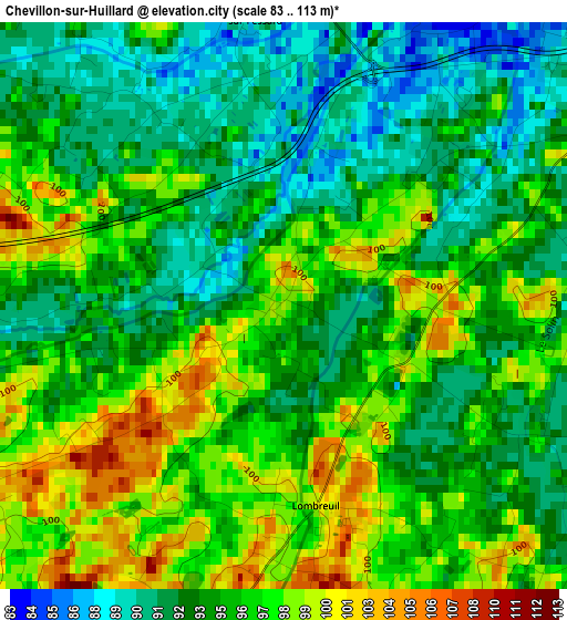 Chevillon-sur-Huillard elevation map