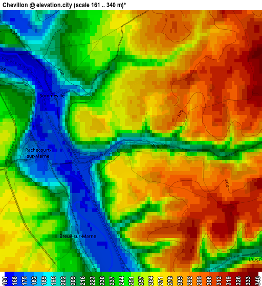 Chevillon elevation map