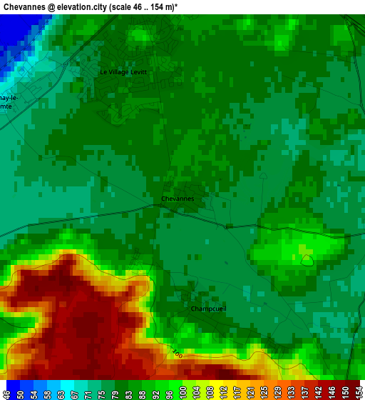 Chevannes elevation map