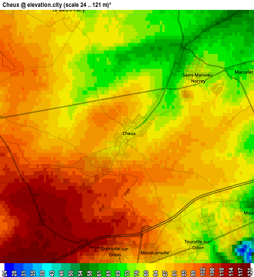 Cheux elevation map