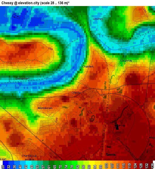 Chessy elevation map