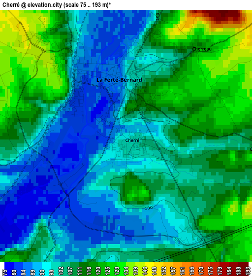 Cherré elevation map