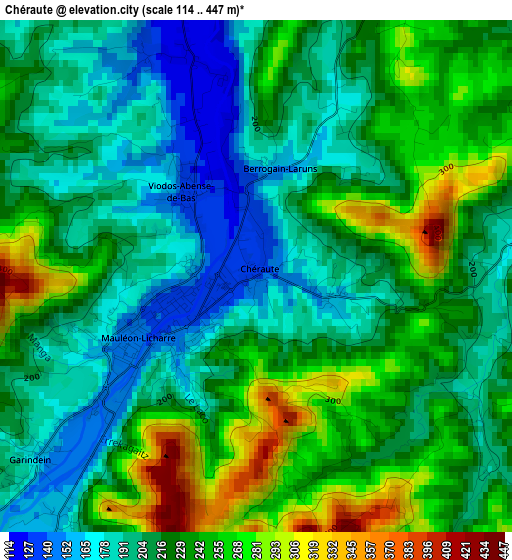 Chéraute elevation map