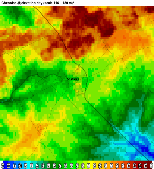 Chenoise elevation map