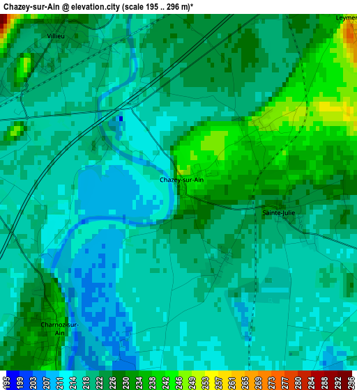 Chazey-sur-Ain elevation map