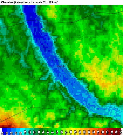 Chazelles elevation map