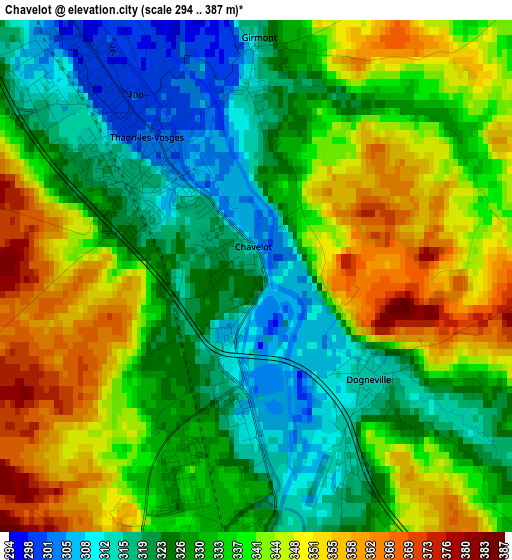 Chavelot elevation map