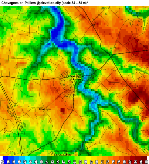 Chavagnes-en-Paillers elevation map