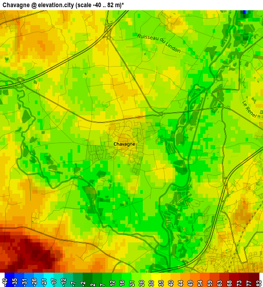 Chavagne elevation map