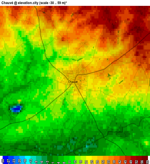 Chauvé elevation map
