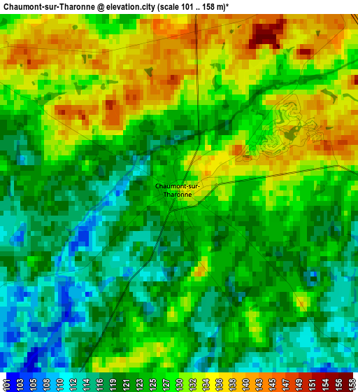 Chaumont-sur-Tharonne elevation map
