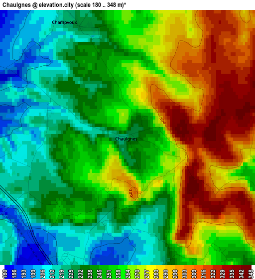 Chaulgnes elevation map