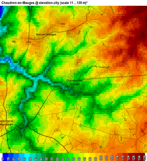 Chaudron-en-Mauges elevation map