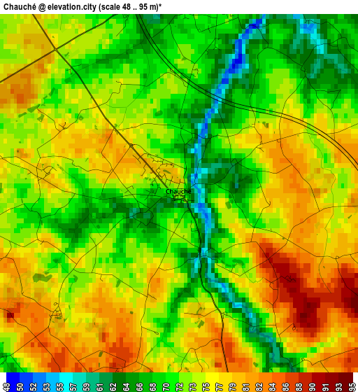 Chauché elevation map