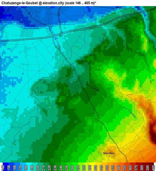 Chatuzange-le-Goubet elevation map