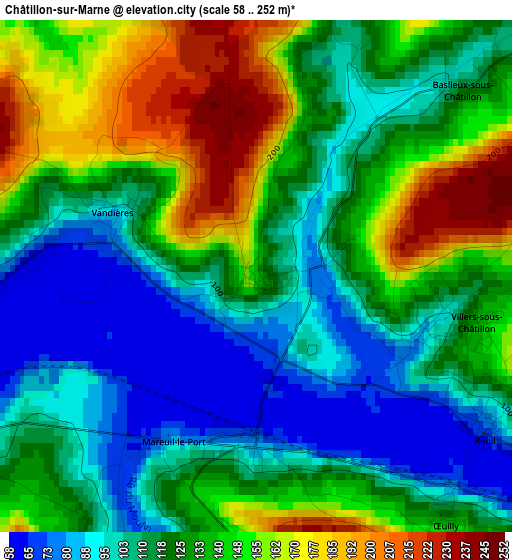 Châtillon-sur-Marne elevation map