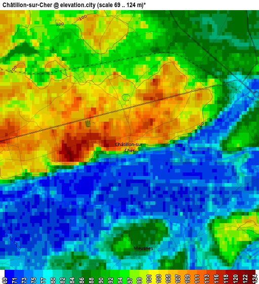 Châtillon-sur-Cher elevation map