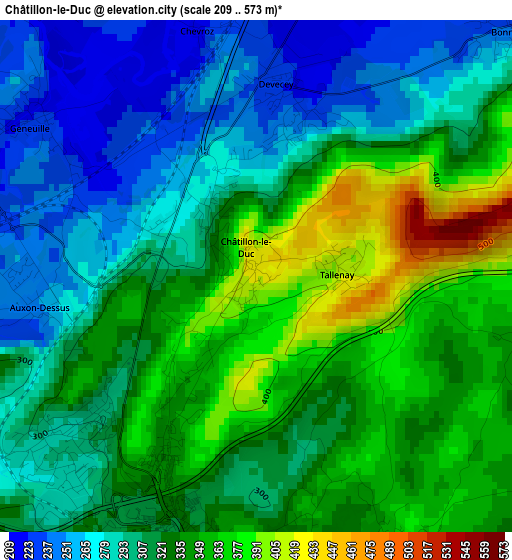 Châtillon-le-Duc elevation map