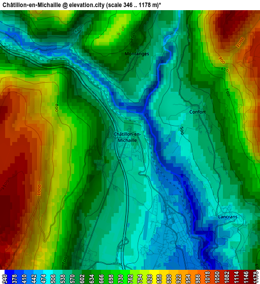 Châtillon-en-Michaille elevation map