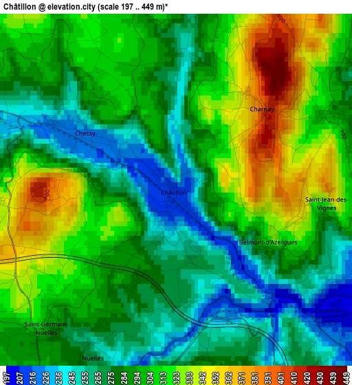 Châtillon elevation map