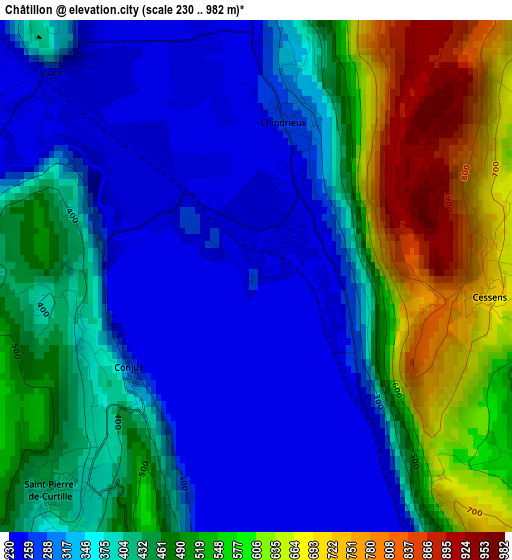 Châtillon elevation map