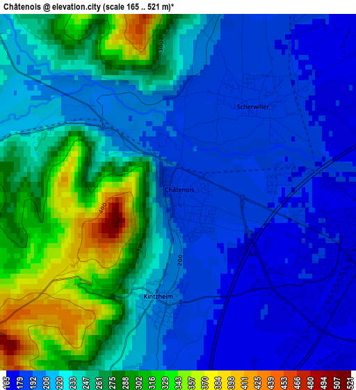 Châtenois elevation map