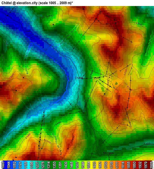 Châtel elevation map