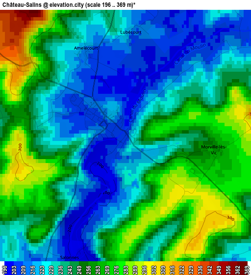 Château-Salins elevation map
