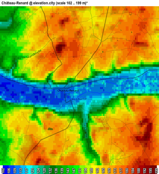 Château-Renard elevation map