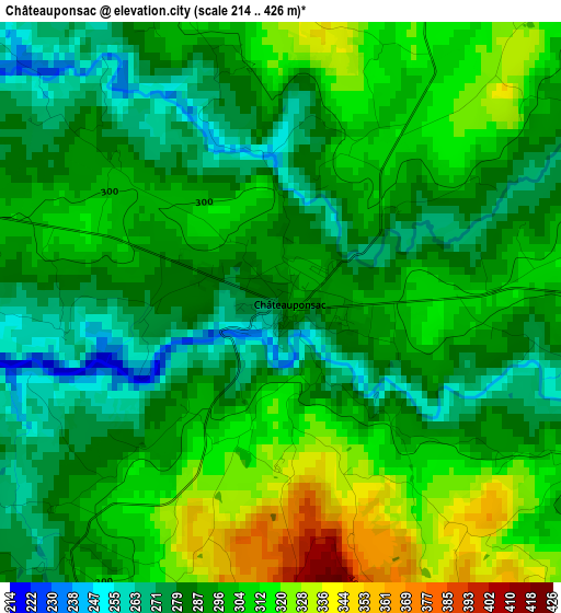 Châteauponsac elevation map