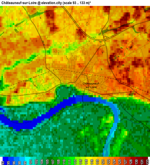 Châteauneuf-sur-Loire elevation map