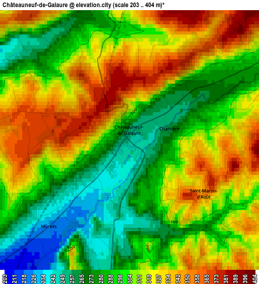 Châteauneuf-de-Galaure elevation map