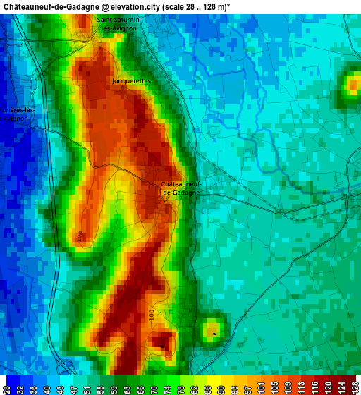 Châteauneuf-de-Gadagne elevation map
