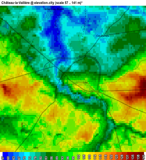 Château-la-Vallière elevation map