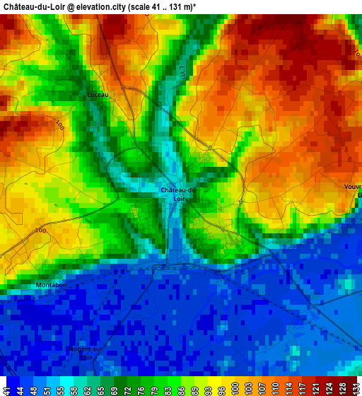 Château-du-Loir elevation map
