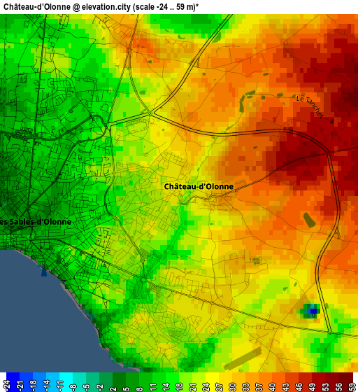Château-d’Olonne elevation map