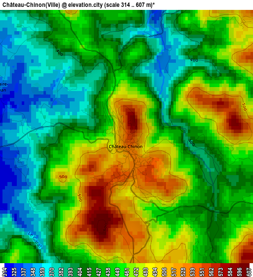 Château-Chinon(Ville) elevation map