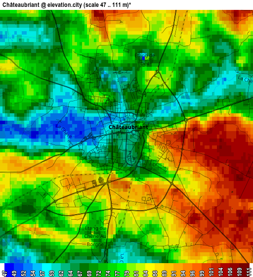 Châteaubriant elevation map