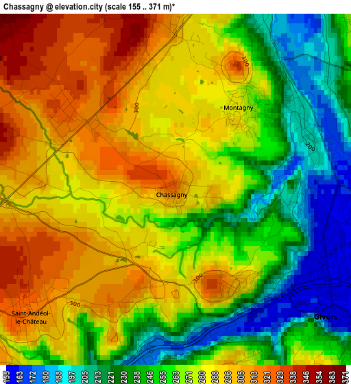 Chassagny elevation map