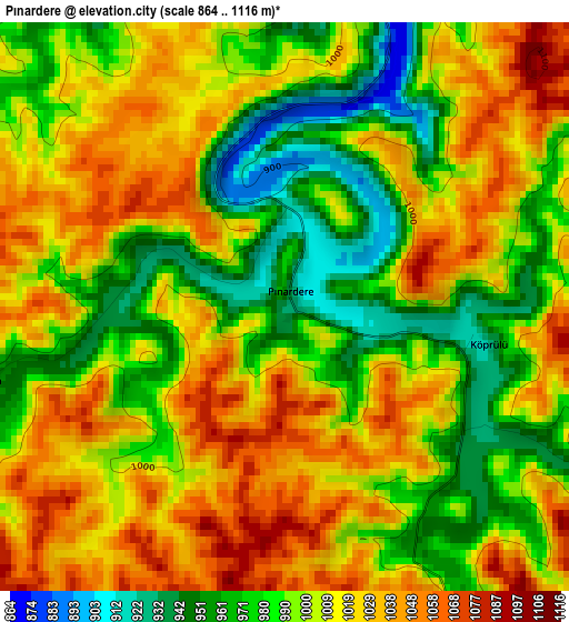 Pınardere elevation map